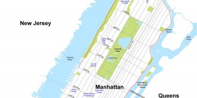 Карта на Менхетен островот Њу Јорк