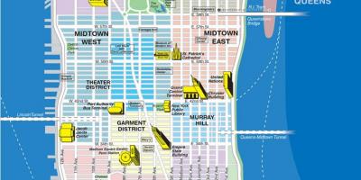Карта на горниот дел од Менхетн населби