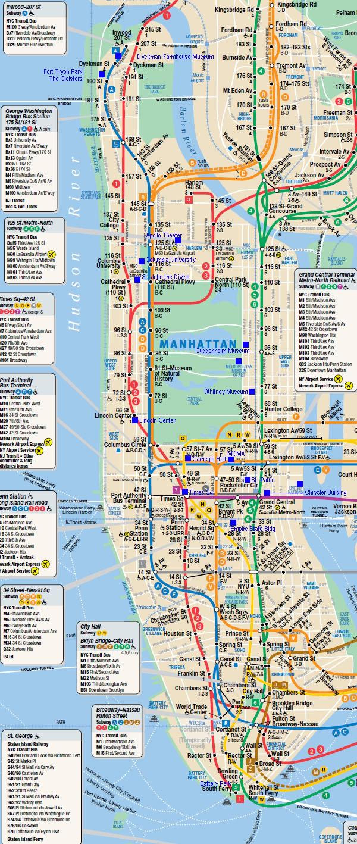 Менхетн железнички мапа