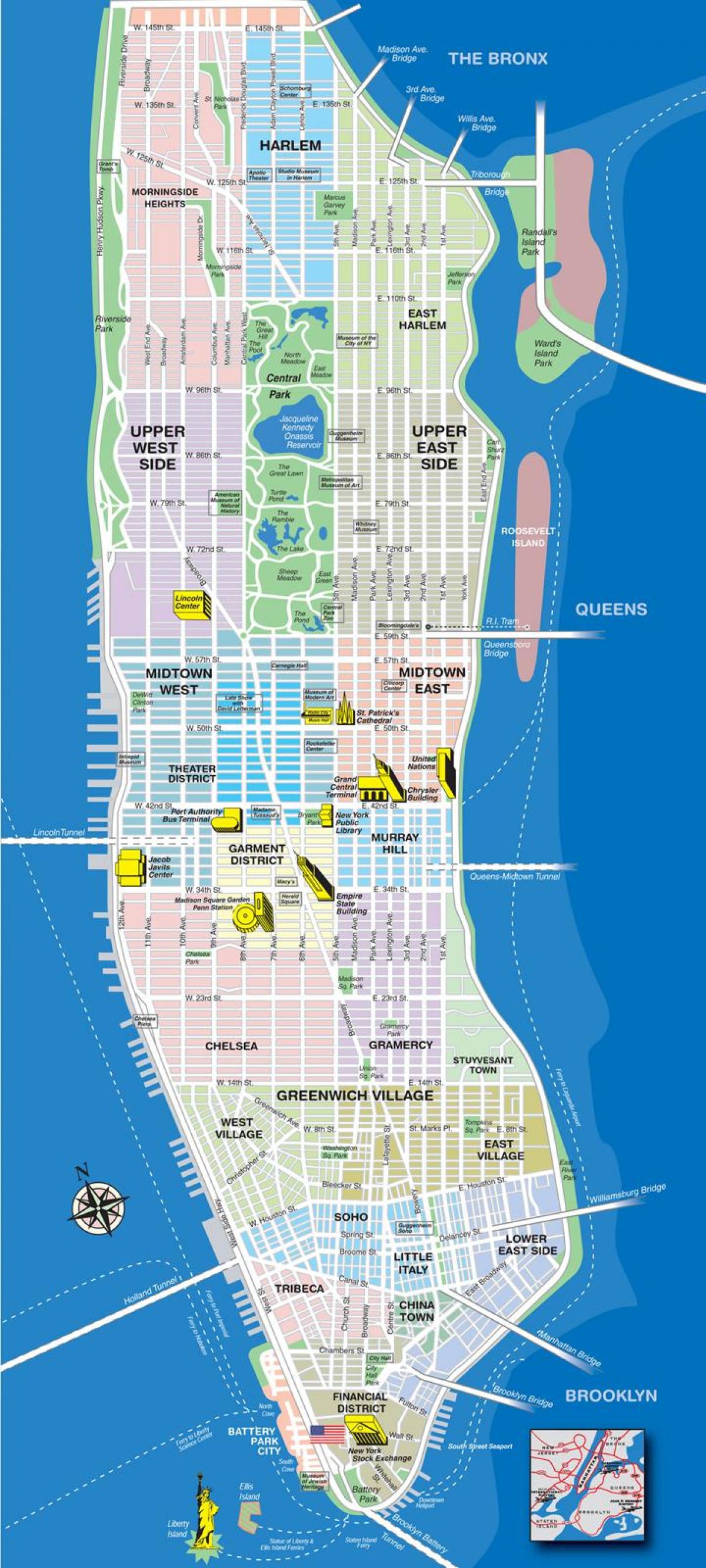 мапи Менхетен во Њујорк