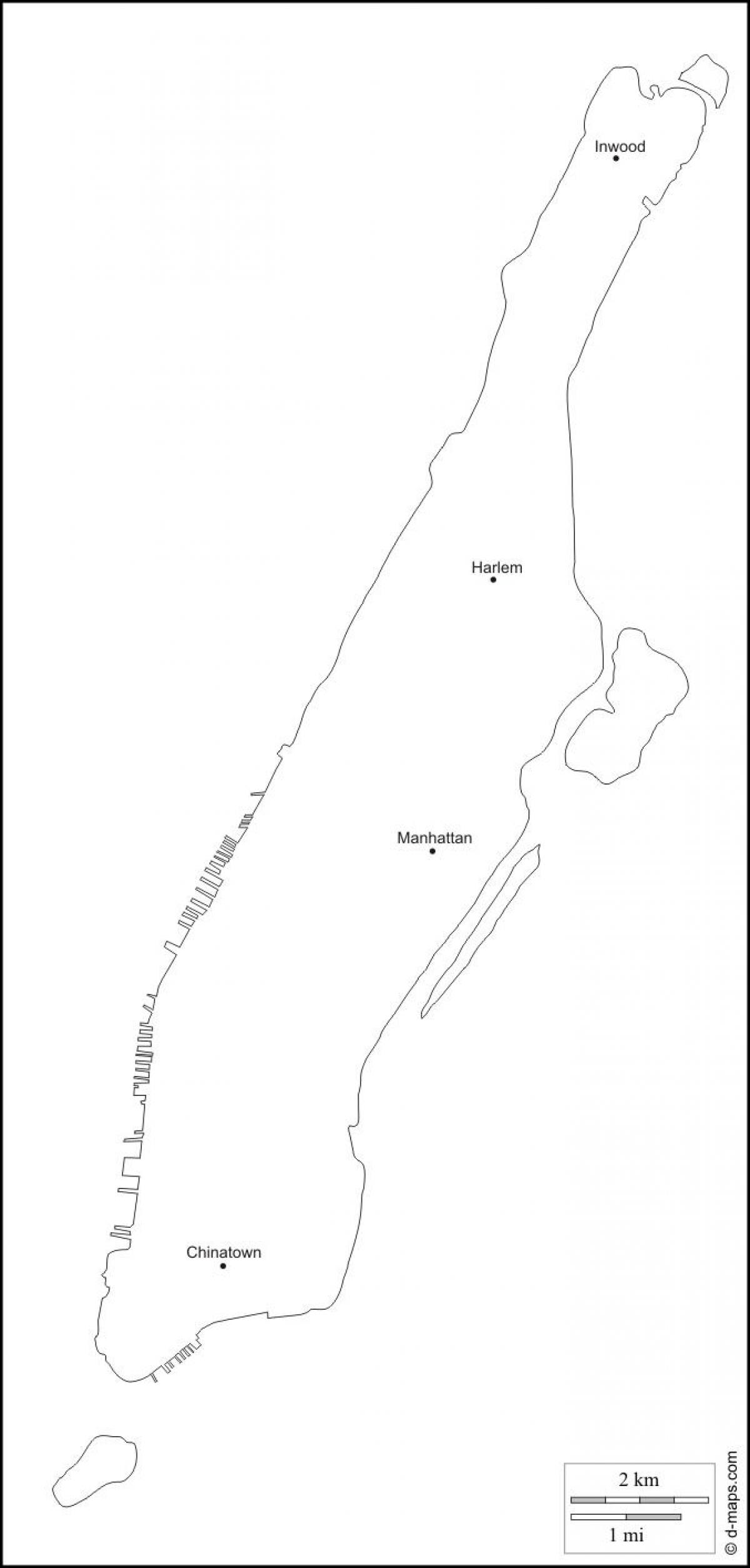 празно карта на Менхетен