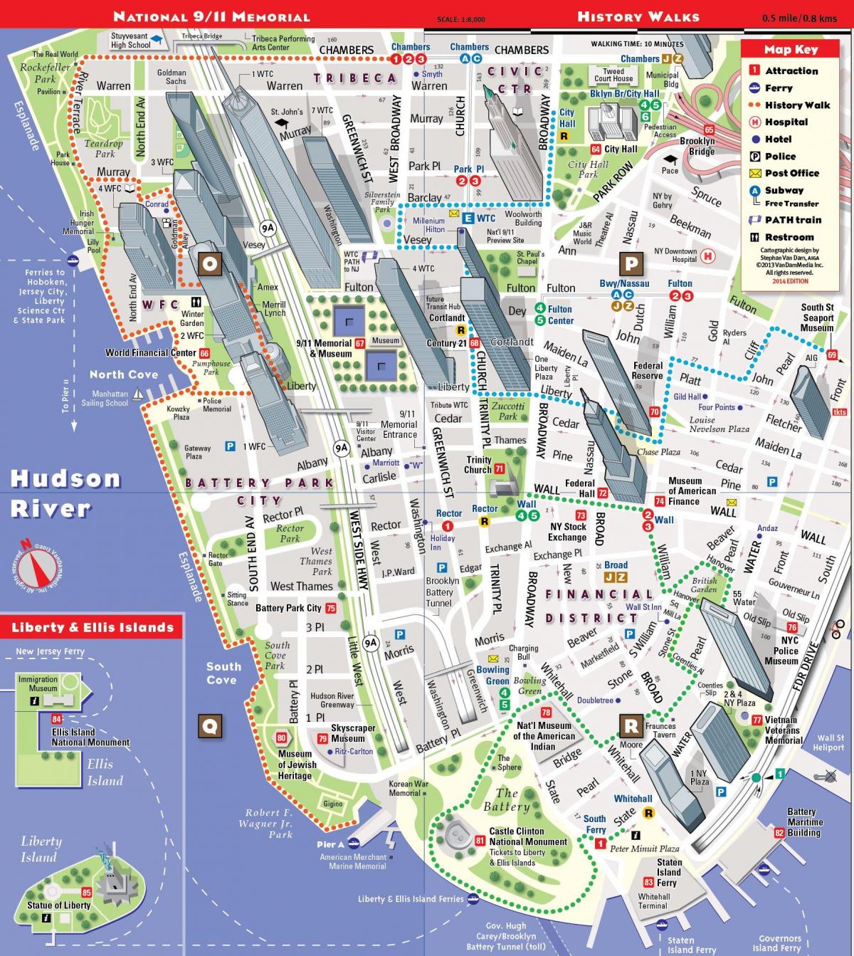 долен Менхетен туристичка мапа
