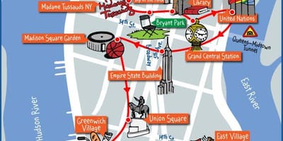 Midtown Менхетен атракции на мапата