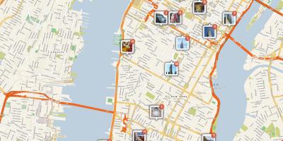 Мапа на Менхетн со точки на интерес