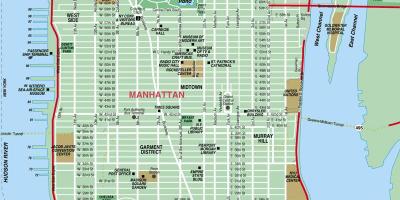 Детална карта на Менхетен