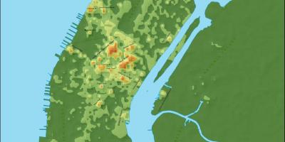Карта на Менхетен топографски