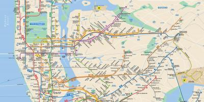 Менхетн улица мапата со метрото запира